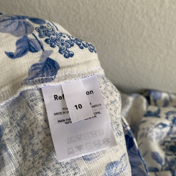 Reformation Linen Stilton Floral Romantic Square Neck Long Sleeve Top Size 10 - Picture 13 of 16